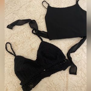 Two Black Crop Tops